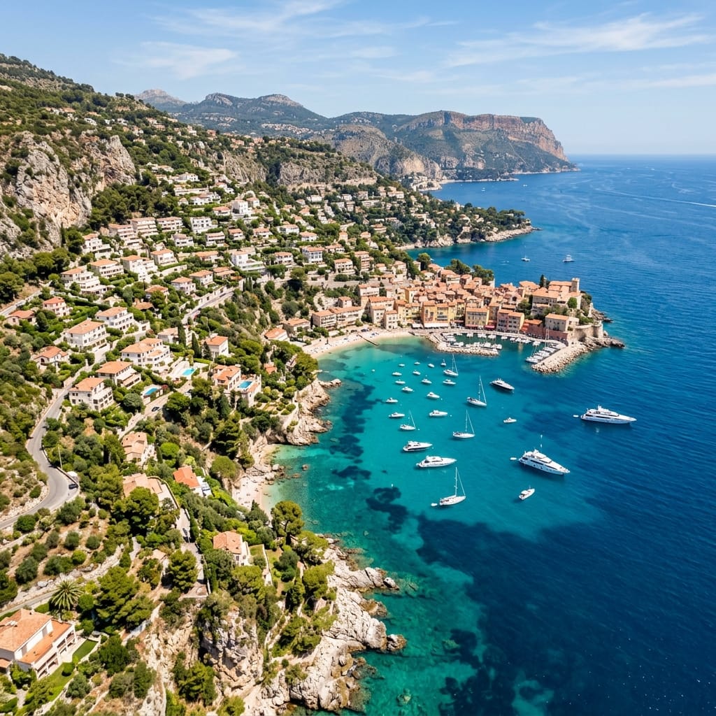 Vue aérienne villas French Riviera
